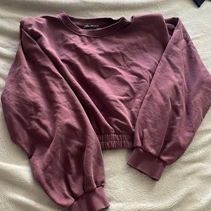 Mauve padded cropped sweatshirt